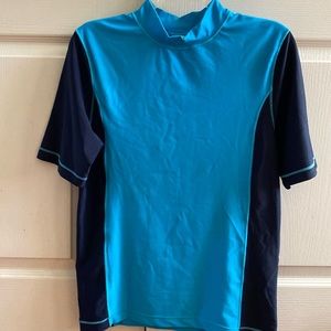 Big boy short sleeve color block rash guard shirt